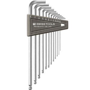 PB Swiss L-Key Set, Hex SAE, Long w/ Ball End, 1/20–5/16 in (PB 212Z.LH-12)