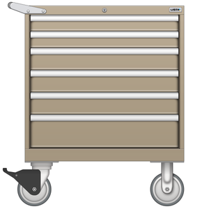 LISTA Mobile Drawer Cabinet, Shallow, 6 Drawer, 28.2" W 22.5" D 35.6" H (ST0600-0601F-M)