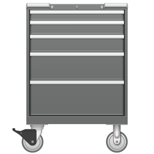 LISTA Mobile Drawer Cabinet, Shallow, 5 Drawer, 28.2" W 22.5" D 41.5" H (ST0750-0505F-M)