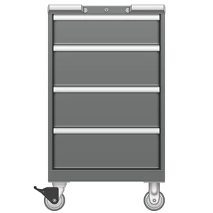 LISTA Mobile Drawer Cabinet, 4 Drawer, 22.2" W 28.5" D 39.1" H (MP0750-0404F-M)
