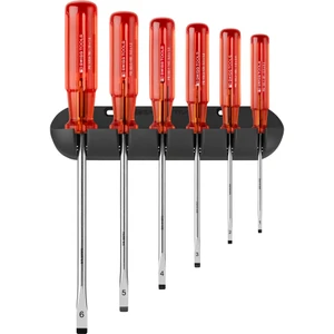 PB Swiss Classic Screwdriver Set, Slotted, 6 pcs w/ Wall Mount (PB 240.CBB)