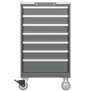 LISTA Mobile Drawer Cabinet, 7 Drawer, 22.2" W 28.5" D 39.1" H (MP0750-0704F-M)