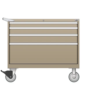 LISTA Mobile Drawer Cabinet, 4 Drawer, 40.3" W 28.5" D 35.6" H (HW0600-0401F-M)