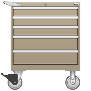 LISTA Mobile Cabinet, 5 Drawer, 28.2" W 28.5" D 35.6" H (SC0600-0502F-M)