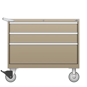LISTA Mobile Drawer Cabinet, Shallow, 3 Drawer, 40.3" W 22.5" D 35.6" H (HS0600-0301F-M)