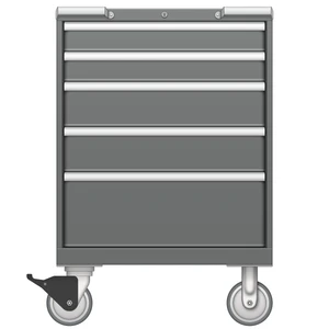 LISTA Mobile Drawer Cabinet, 5 Drawer, 28.2" W 28.5" D 41.5" H (SC0750-0502F-M)