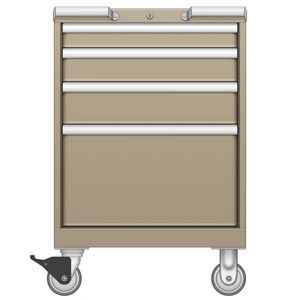 LISTA Mobile Drawer Cabinet, 4 Drawer, 22.2" W 28.5" D 33.2" H (MP0600-0401F-M)
