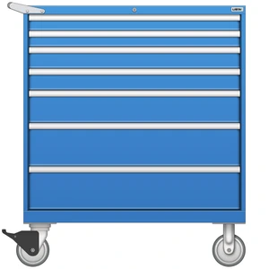 LISTA Mobile Drawer Cabinet, Shallow, 7 Drawer, 40.3" W 22.5" D 47.4" H (HS0900-0703F-M)