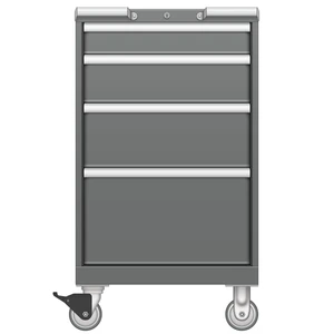 LISTA Mobile Drawer Cabinet, 4 Drawer, 22.2" W 28.5" D 39.1" H (MP0750-0402F-M)