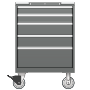 LISTA Mobile Drawer Cabinet, Shallow, 5 Drawer, 28.2" W 22.5" D 41.5" H (ST0750-0502F-M)