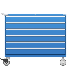 LISTA Mobile Drawer Cabinet, 6 Drawer, 56.3" W 28.5" D 47.4" H (DW0900-0605F-M)