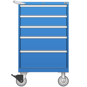 LISTA Mobile Drawer Cabinet, Shallow, 5 Drawer, 28.2" W 22.5" D 47.4" H (ST0900-0501F-M)