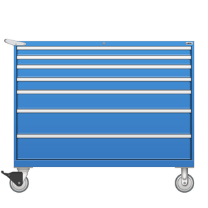 LISTA Mobile Drawer Cabinet, Shallow, 7 Drawer, 56.3" W 22.5" D 47.4" H (HT0900-0703F-M)