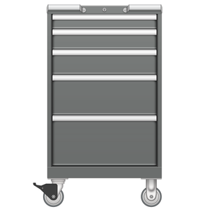 LISTA Mobile Drawer Cabinet, Shallow, 5 Drawer, 22.2" W 22.5" D 39.1" H (CL0750-0505F-M)