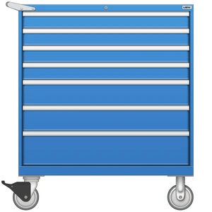 LISTA Mobile Drawer Cabinet, Shallow, 7 Drawer, 40.3" W 22.5" D 47.4" H (HS0900-0702F-M)