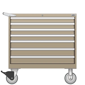 LISTA Mobile Drawer Cabinet, 7 Drawer, 34.3" W 28.5" D 35.6" H (EW0600-0701F-M)
