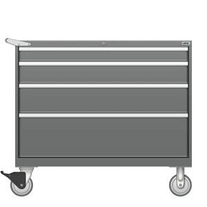 LISTA Mobile Drawer Cabinet, 4 Drawer, 47.0" W 28.5" D 41.5" H (MW0750-0402F-M)