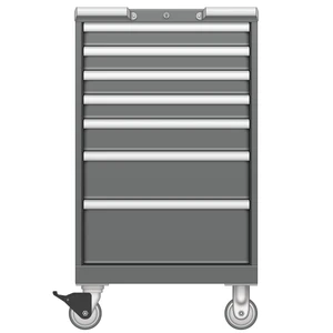 LISTA Mobile Drawer Cabinet, 7 Drawer, 22.2" W 28.5" D 39.1" H (MP0750-0701F-M)