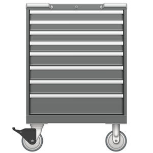 LISTA Mobile Drawer Cabinet, Shallow, 8 Drawer, 28.2" W 22.5" D 41.5" H (ST0750-0801F-M)