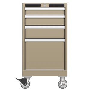 LISTA Mobile Drawer Cabinet, Shallow, 4 Drawer, 16.9" W 22.5" D 32.3" H (NS0600-0401N-M)