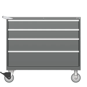 LISTA Mobile Drawer Cabinet, Shallow, 4 Drawer, 47.0" W 22.5" D 41.5" H (MS0750-0401F-M)