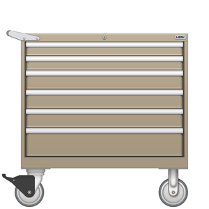 LISTA Mobile Drawer Cabinet, Shallow, 6 Drawer, 34.3" W 22.5" D 35.6" H (ES0600-0601F-M)