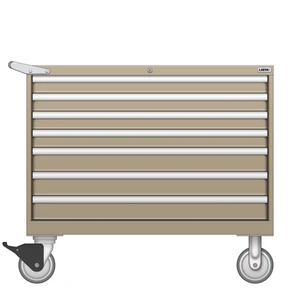 LISTA Mobile Drawer Cabinet, Shallow, 7 Drawer, 40.3" W 22.5" D 35.6" H (HS0600-0701F-M)