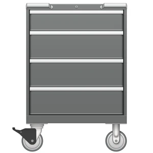 LISTA Mobile Drawer Cabinet, 4 Drawer, 28.2" W 28.5" D 41.5" H (SC0750-0404F-M)