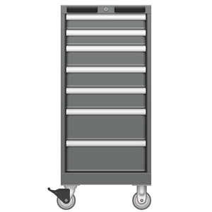 LISTA Mobile Drawer Cabinet, Shallow, 7 Drawer, 16.9" W 22.5" D 38.2" H (NS0750-0703N-M)