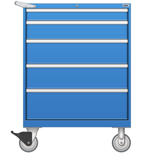 LISTA Mobile Drawer Cabinet, Shallow, 5 Drawer, 34.3" W 22.5" D 47.4" H (ES0900-0503F-M)