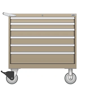LISTA Mobile Drawer Cabinet, 6 Drawer, 34.3" W 28.5" D 35.6" H (EW0600-0601F-M)