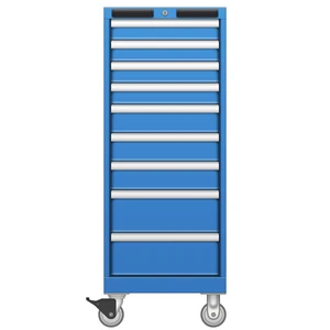 LISTA Mobile Drawer Cabinet, Shallow, 9 Drawer, 16.9" W 22.5" D 44.1" H (NS0900-0901N-M)