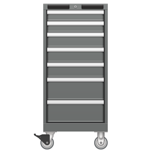 LISTA Mobile Cabinet, 7 Drawer, 16.9" W 28.5" D 38.2" H (NW0750-0703N-M) LISTA Mobile Cabinet, 7 Drawer, 16.9" W 28.5" D 38.2" H (NW0750-0703N-M)