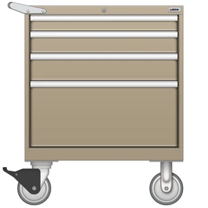 LISTA Mobile Drawer Cabinet, 4 Drawer, 28.2" W 28.5" D 35.6" H (SC0600-0401F-M)