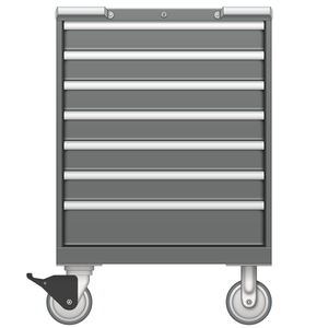 LISTA Mobile Cabinet, Shallow, 7 Drawer, 28.2" W 22.5" D 41.5" H (ST0750-0704F-M)