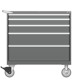 LISTA Mobile Drawer Cabinet, Shallow, 5 Drawer, 40.3" W 22.5" D 41.5" H (HS0750-0505F-M)
