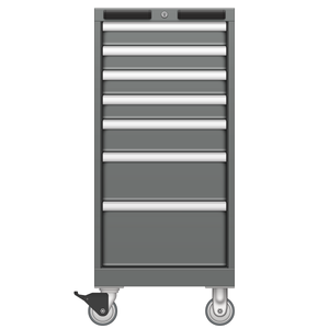 LISTA Mobile Drawer Cabinet, Shallow, 7 Drawer, 16.9" W 22.5" D 38.2" H (NS0750-0701N-M)