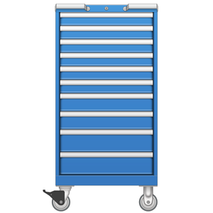 LISTA Mobile Cabinet, Shallow, 9 Drawer, 22.2" W 22.5" D 45.0" H (CL0900-1001F-M)