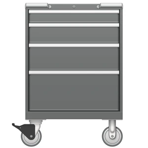 LISTA Mobile Drawer Cabinet, Shallow, 4 Drawer, 28.2" W 22.5" D 41.5" H (ST0750-0402F-M)