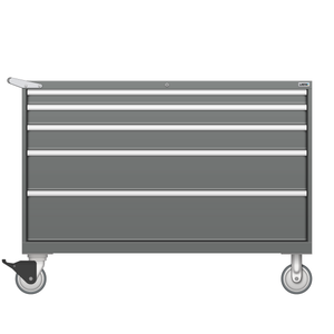 LISTA Mobile Drawer Cabinet, Shallow, 5 Drawer, 56.3" W 22.5" D 41.5" H (HT0750-0505F-M)