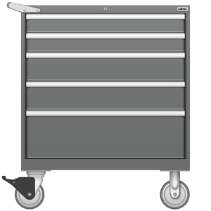 LISTA Mobile Cabinet, 5 Drawer, 34.3" W 28.5" D 41.5" H (EW0750-0502F-M)