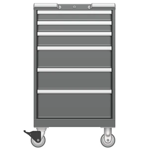 LISTA Mobile Drawer Cabinet, 6 Drawer, 22.2" W 28.5" D 39.1" H (MP0750-0601F-M)