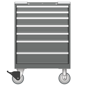 LISTA Mobile Cabinet, Shallow, 7 Drawer, 28.2" W 22.5" D 41.5" H (ST0750-0703F-M)