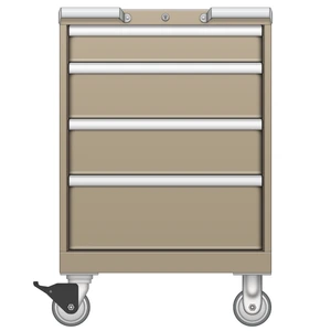 LISTA Mobile Drawer Cabinet, Shallow, 4 Drawer, 22.2" W 22.5" D 33.2" H (CL0600-0402F-M)