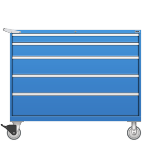 LISTA Mobile Drawer Cabinet, Shallow, 5 Drawer, 56.3" W 22.5" D 47.4" H (HT0900-0503F-M)