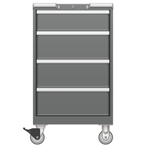 LISTA Mobile Cabinet, Shallow, 4 Drawer, 22.2" W 22.5" D 39.1" H (CL0750-0404F-M)