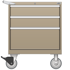 LISTA Mobile Cabinet, Shallow, 3 Drawer, 28.2" W 22.5" D 35.6" H (ST0600-0301F-M)