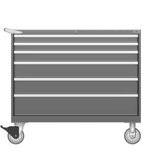 LISTA Mobile Drawer Cabinet, Shallow, 6 Drawer, 47.0" W 22.5" D 41.5" H (MS0750-0601F-M)