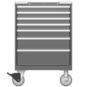 LISTA Mobile Drawer Cabinet, 7 Drawer, 28.2" W 28.5" D 41.5" H (SC0750-0701F-M)