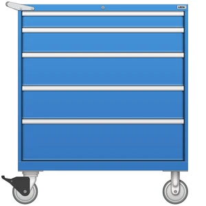 LISTA Mobile Drawer Cabinet, 5 Drawer, 40.3" W 28.5" D 47.4" H (HW0900-0503F-M)